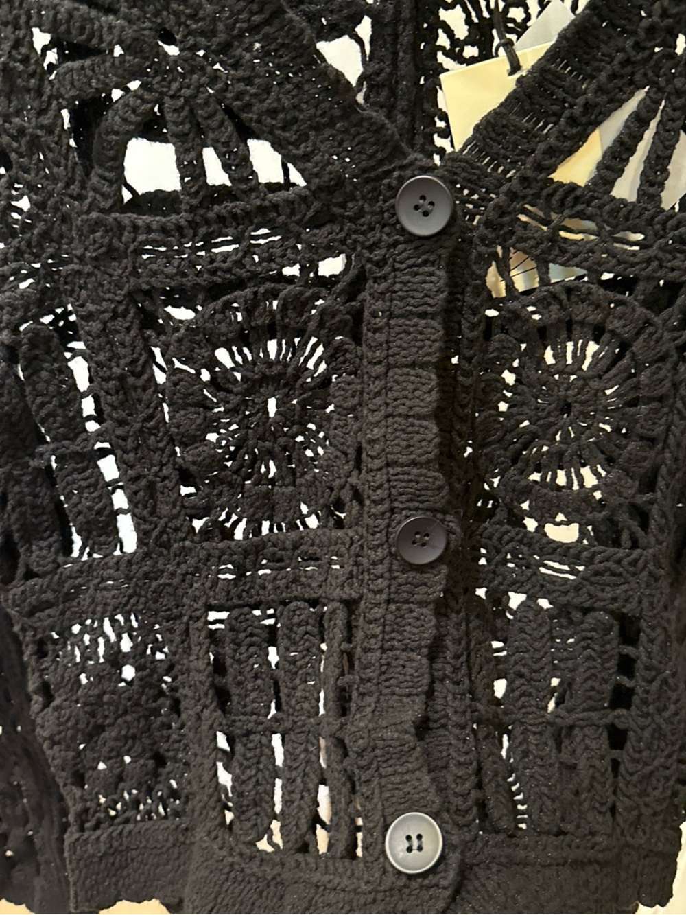 Elan Women's Blake Crochet Cardigan Black size M NWT - Picture 6 of 7